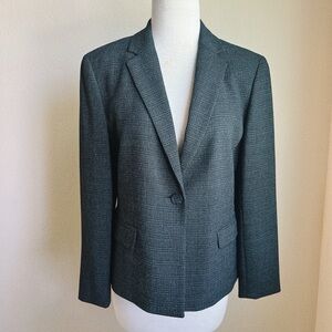 Alfani Women's Charcoal Plaid Single-Button Blazer